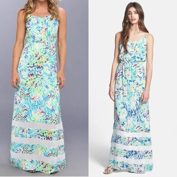 Lilly Pulitzer Deanna Maxi Dress Sea Soirée Vacation Beach Cruise Colorful Small - Picture 2 of 14
